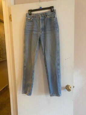 VINTAGE High-Waisted Tapered Mom Jeans Lee Riveted Sz 10 M Light Wash Cotton